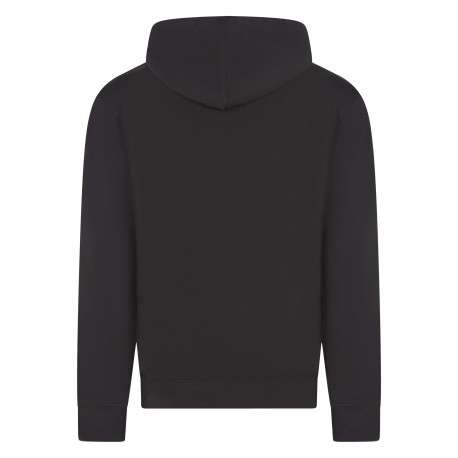 Sweat en coton noir uni avec une coupe droite et un col à capuche - Image 2