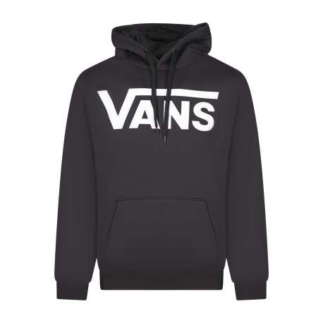 Sweat en coton noir uni avec une coupe droite et un col à capuche
