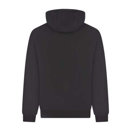 Sweat en coton noir uni avec une coupe droite et un col à capuche - Image 2