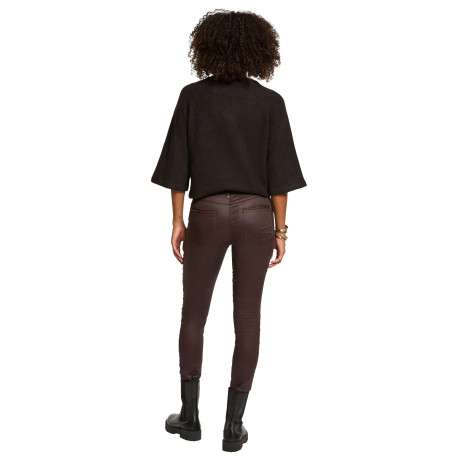 Pull marron coupe ample manches 3/4 pourvu d'un col rond - Image 3