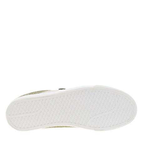 Tennis kaki à talon plat pourvues de bandes auto-agrippantes pailletées dorées - Image 5