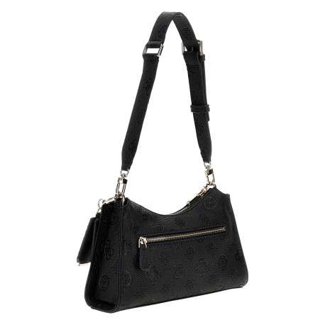 Sac bandoulière noir avec monogrammes gravés et logo métallique - Image 2
