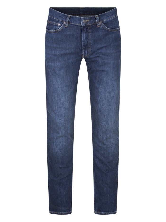 Jean en coton indigo uni...