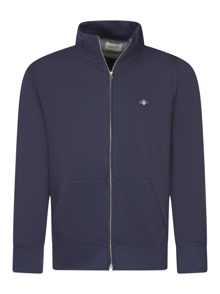 Sweat zippé en coton marine...