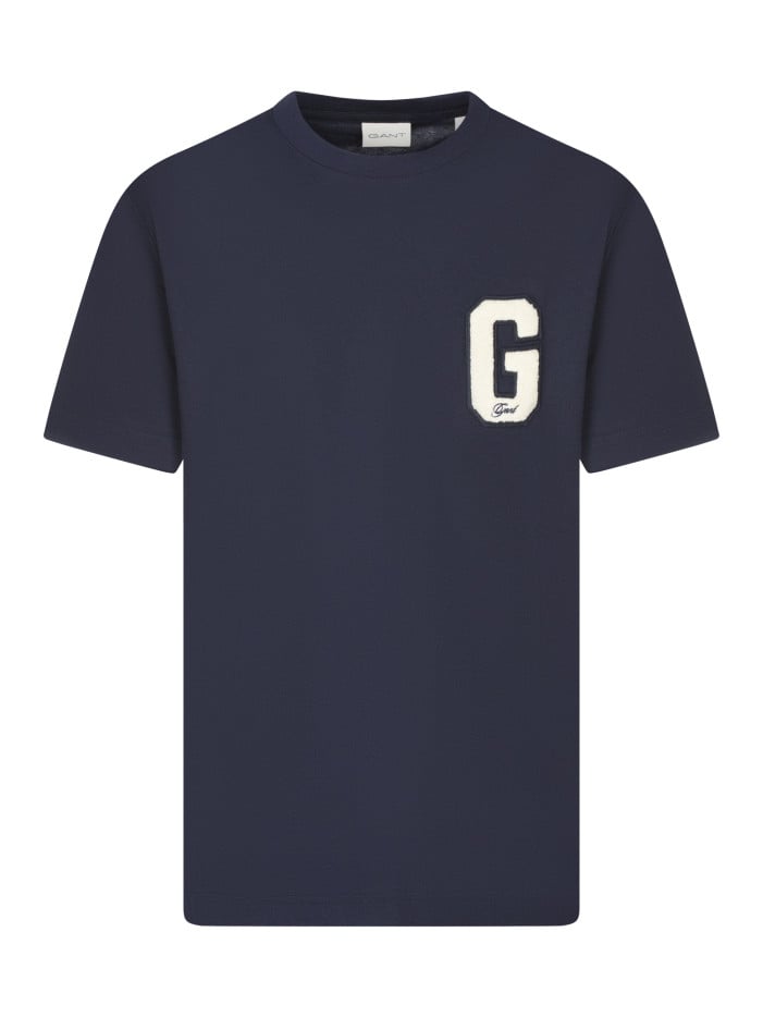 T-shirt en coton marine uni...