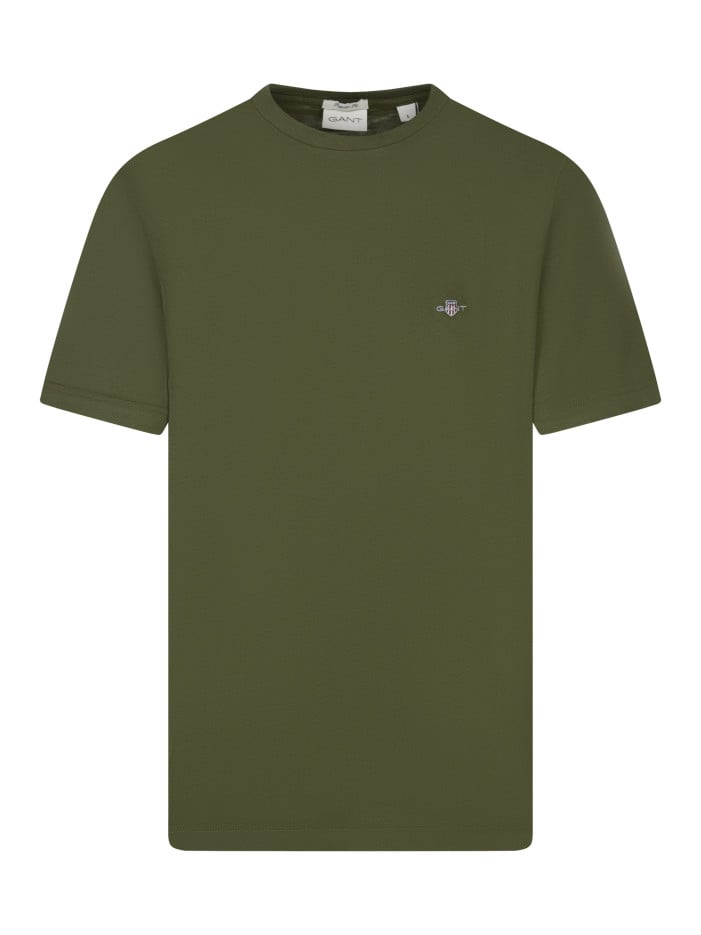 T-shirt en coton vert uni...