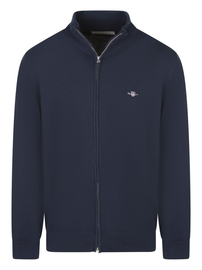 Gilet en coton marine uni à...