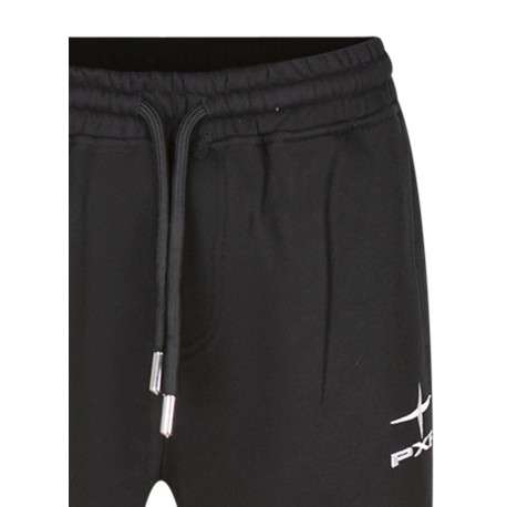 Pantalon jogging noir uni avec une coupe droite et une taille élastiquée - Image 3