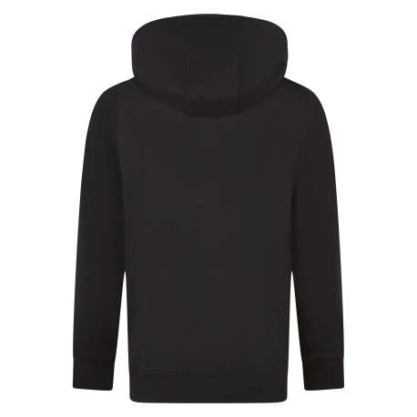 Sweat en coton noir à imprimé avec une coupe droite et un col à capuche - Image 2