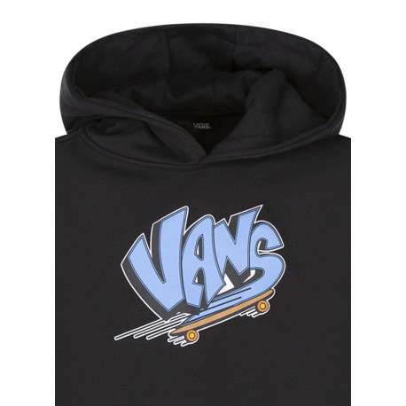 Sweat en coton noir à imprimé avec une coupe droite et un col à capuche - Image 3