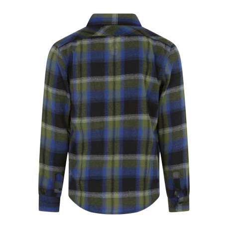 Chemise verte à carreaux avec un col à revers et des manches longues - Image 2