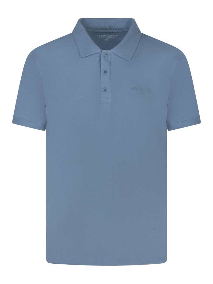 Polo en coton bleu ciel uni...