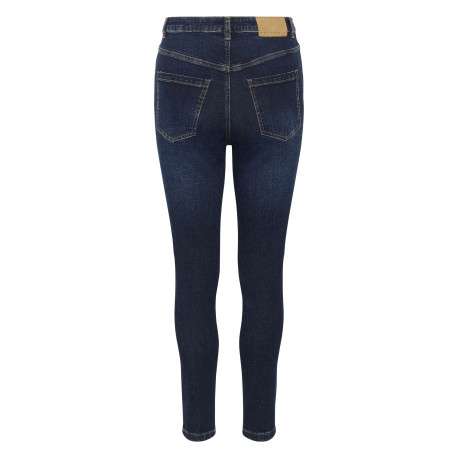 Jean en coton bleu brut délavé avec une coupe slim et 5 poches - Image 2
