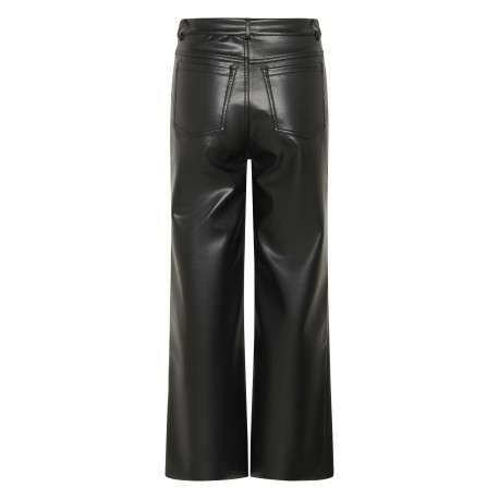 Pantalon noir enduit avec une coupe bootcut et 4 poches plaquées - Image 2