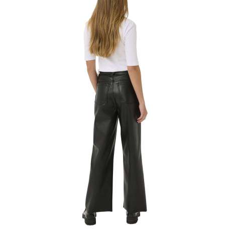 Pantalon noir enduit avec une coupe bootcut et 4 poches plaquées - Image 4