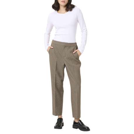 Pantalon chino beige à motif pied de poule avec une coupe slim - Image 3