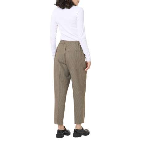 Pantalon chino beige à motif pied de poule avec une coupe slim - Image 5