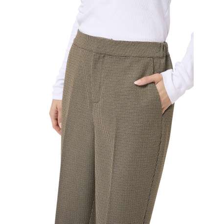 Pantalon chino beige à motif pied de poule avec une coupe slim - Image 7