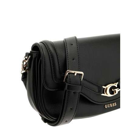 Sac porté épaule noir uni avec une anse et une bandoulière amovible - Image 5