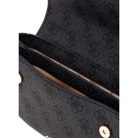 Sac besace noir monogramme à bandoulière amovible et ajustable - Image 3