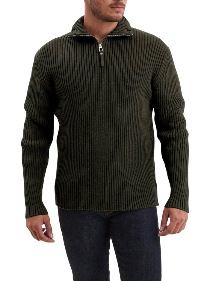 Pull en coton kaki en...