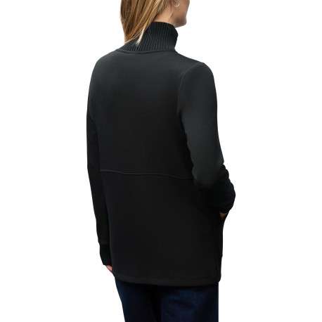 Gilet long noir pourvu d'un col montant et de manches longues - Image 3