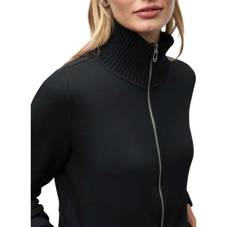 Gilet long noir pourvu d'un col montant et de manches longues - Image 5