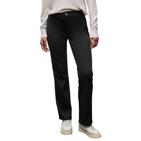 Pantalon noir uni pourvu d'une coupe bootcut et de passants pour la ceinture - Image 2
