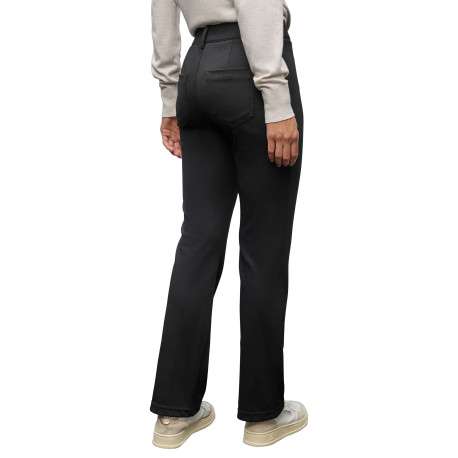 Pantalon noir uni pourvu d'une coupe bootcut et de passants pour la ceinture - Image 3