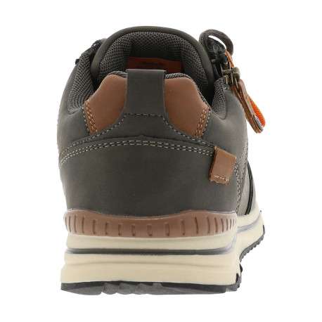 Baskets kaki à talon plat avec des lacets et un zip décoratif - Image 6