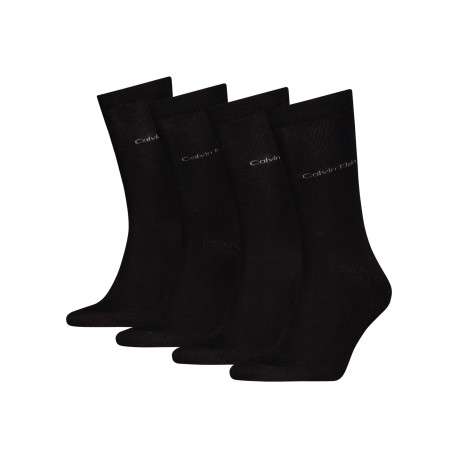 Lot de 4 paires de chaussettes hautes en coton mélangé noires unies