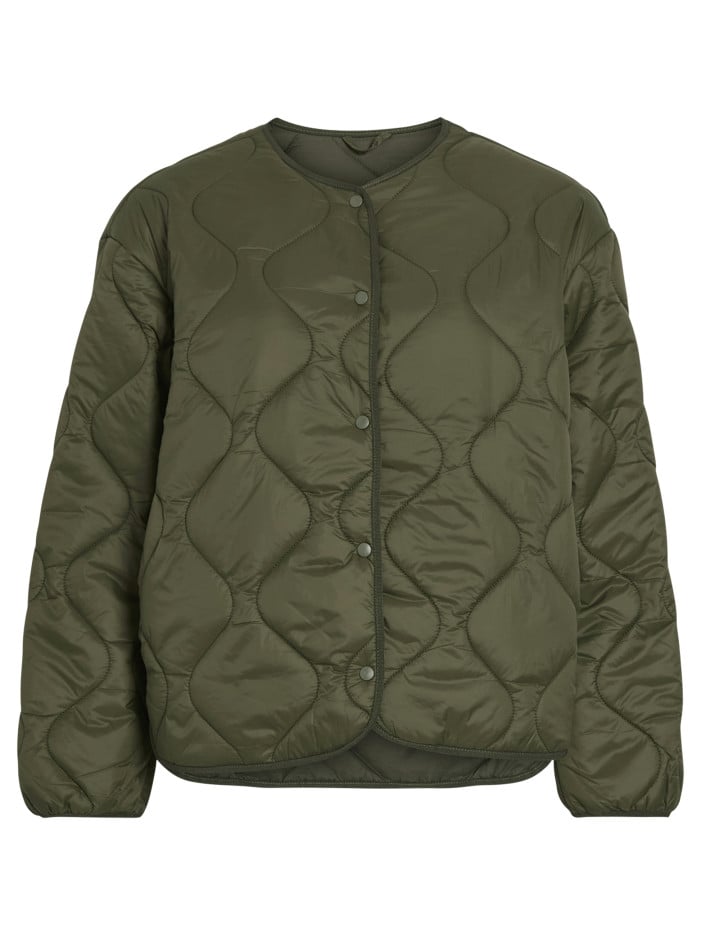 Doudoune kaki satinée à...