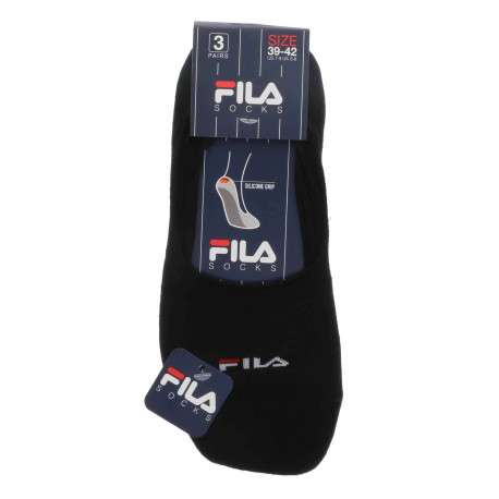 Lot de 3 paires de chaussettes noires invisibles à logo brodé sur le dessus