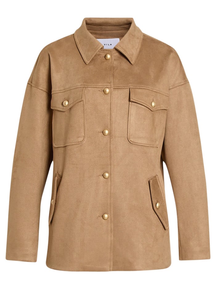 Veste camel unie pourvue...