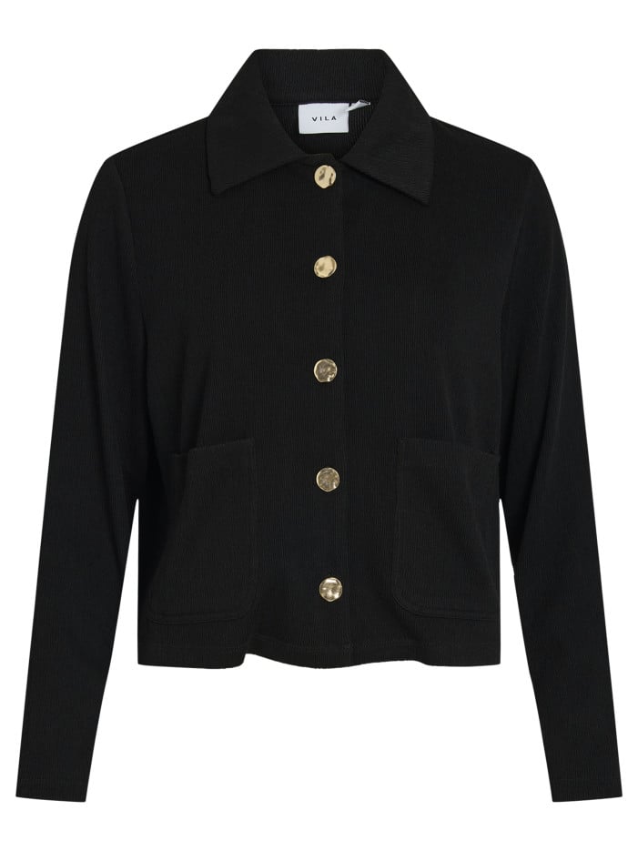 Gilet noir finement côtelé...