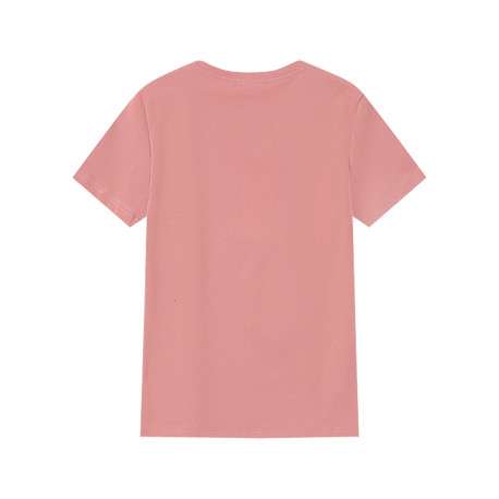 T-shirt en coton rose imprimé avec une coupe droite et un col rond - Image 2