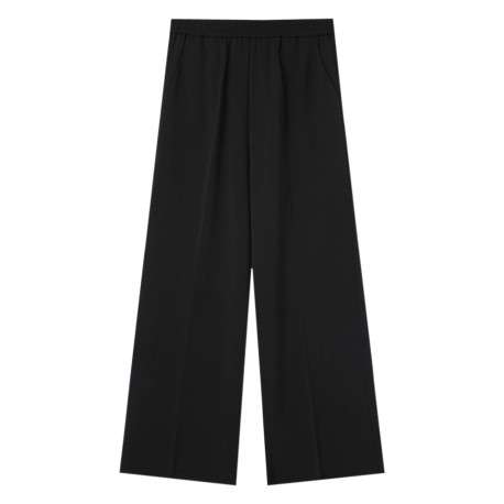 Pantalon chino en coton noir uni avec une coupe bootcut et 2 poches