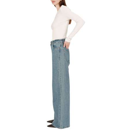 Jean 5 poches en coton bleu ciel délavé avec une coupe bootcut - Image 7