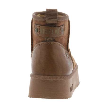 Boots marron à talon plateau et à slip-on avec l'intérieur en fausse fourrure - Image 6