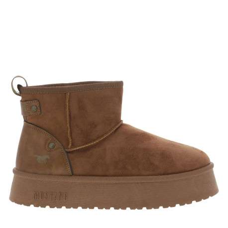 Boots marron à talon plateau et à slip-on avec l'intérieur en fausse fourrure - Image 2