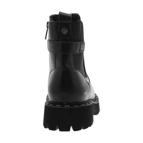 Bottines noires à talon décroché bas avec un zip et un soufflet élastiqué - Image 6