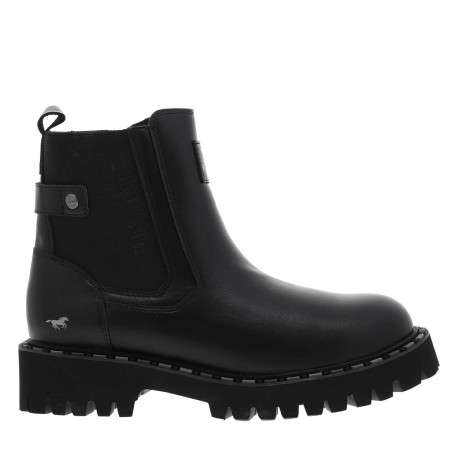 Bottines noires à talon décroché bas avec un zip et un soufflet élastiqué - Image 2