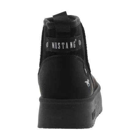 Boots noires à talon plateau et à slip-on avec l'intérieur en fausse fourrure - Image 6