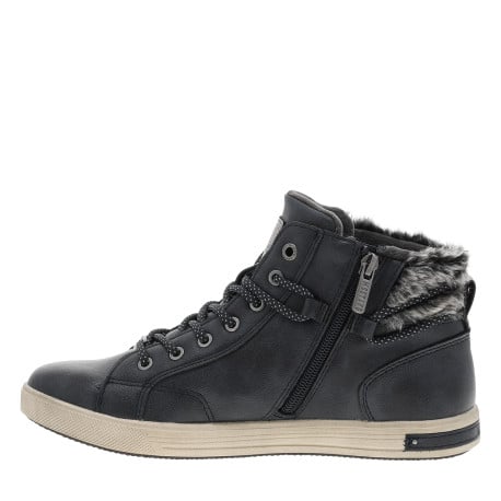 Tennis bleu marine à talon plat avec un zip et des lacets ronds - Image 3