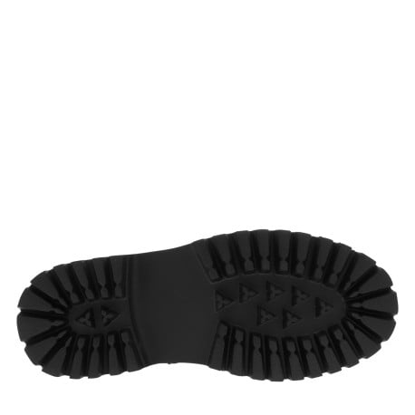 Bottines noires vernis à talon décroché bas avec des lacets plats et un zip - Image 5