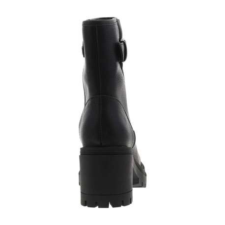 Boots noires à talon décroché moyen avec un zip et soufflet avec boucle - Image 6