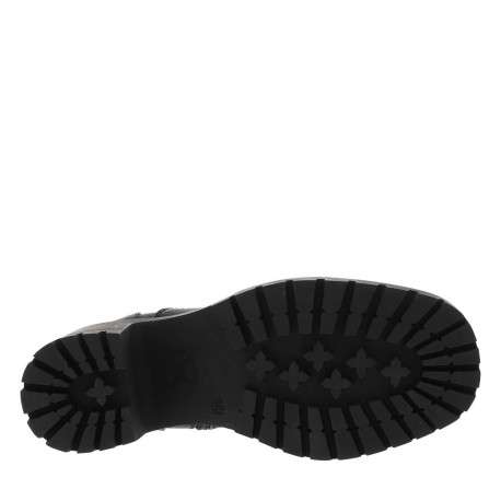 Boots noires à talon décroché moyen avec un zip et soufflet avec boucle - Image 5