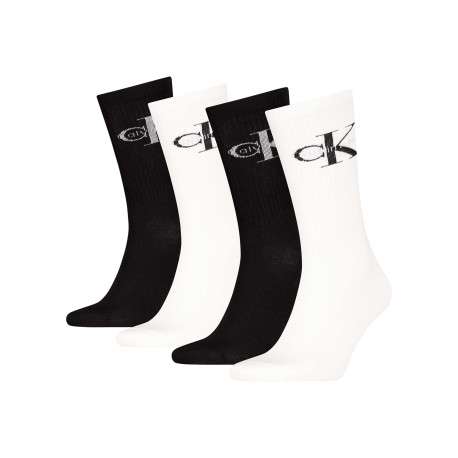 Lot de 4 paires de chaussettes hautes en coton mélangé noires et blanches