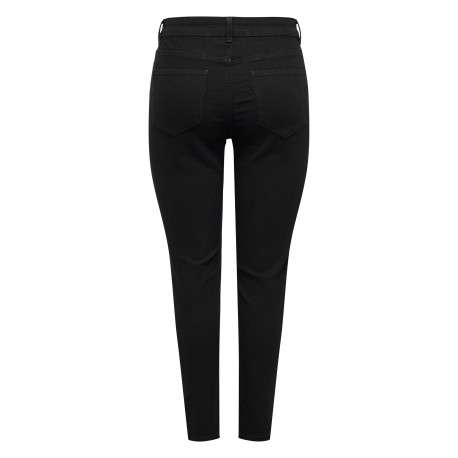 Jean en coton mélangé noir coupe slim pourvu de passants pour la ceinture - Image 2