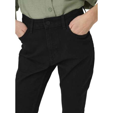 Jean en coton mélangé noir coupe slim pourvu de passants pour la ceinture - Image 6